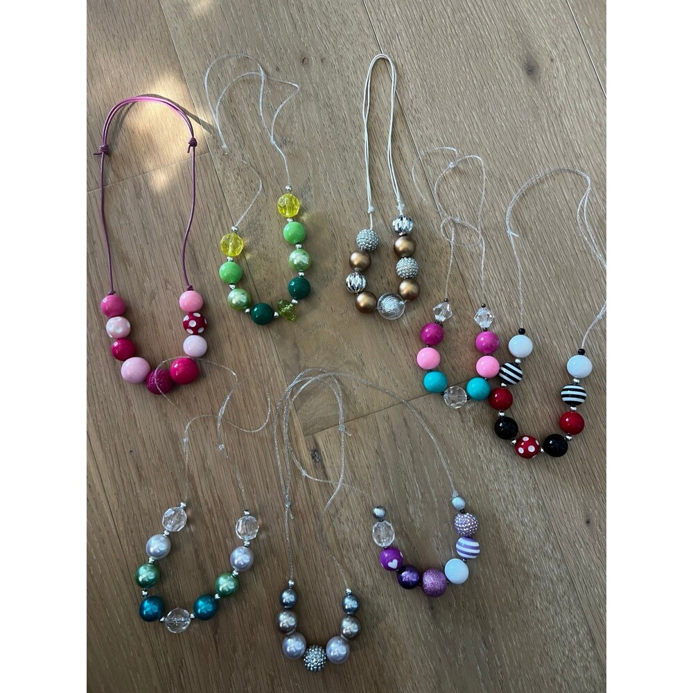 Toddler Girls Bubblegum Necklaces Bundle Lot - Picture 2 of 8